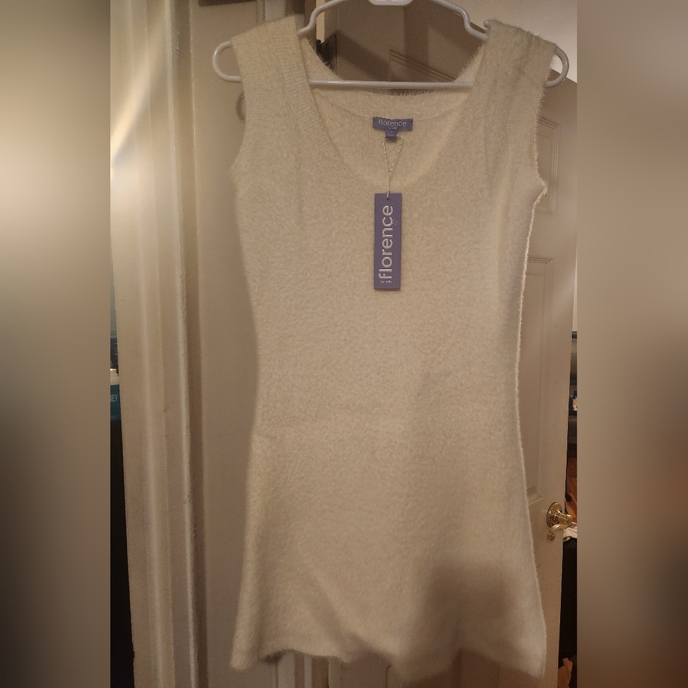 Florence by Mills Fuzzy White Romper- Small- NWT